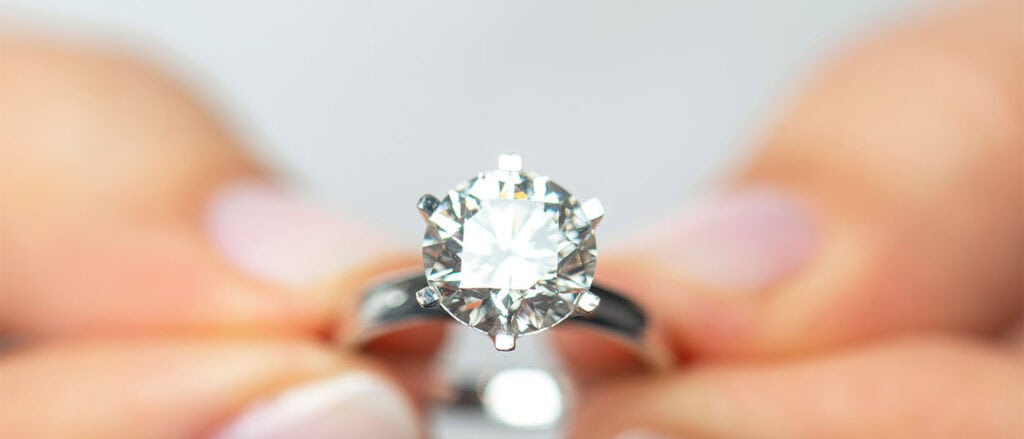 Brilliant lab-grown diamond engagement ring showcasing ethical authenticity and stunning sparkle.